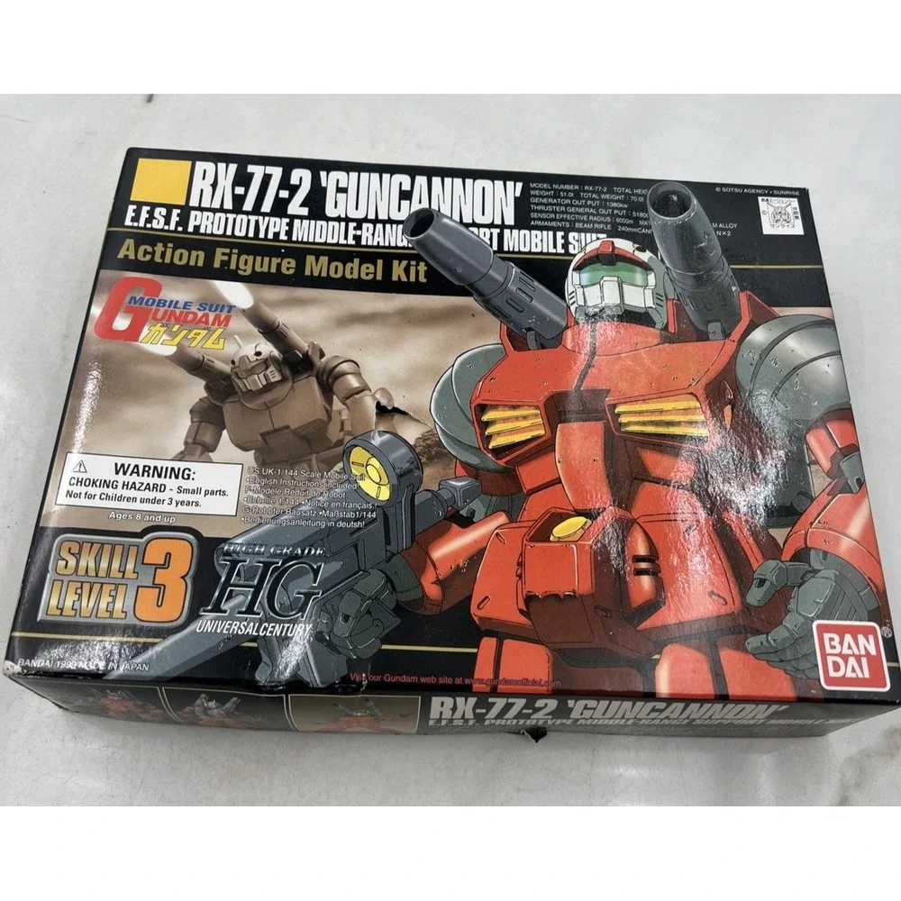 Bandai HG 1/144 RX-77-2 Guncannon Gundam Model Kit Action Figure 003 Red